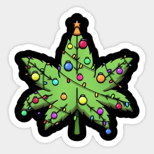 Weed Christmas Tree Sticker